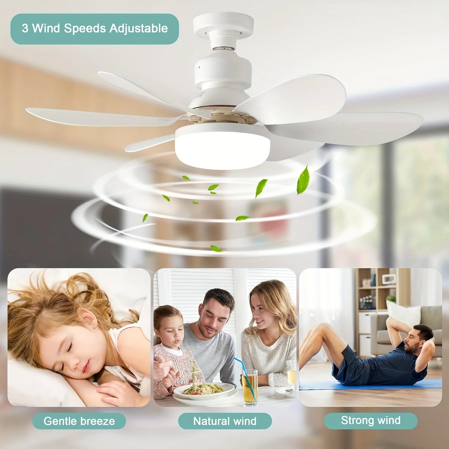 Ceiling Fan Light with Remote,
