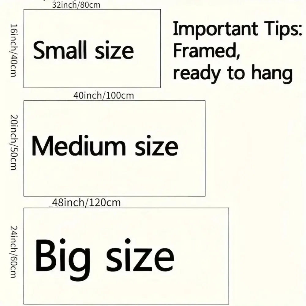 1.5-Inch Thick Pine Solid Wood Frame, Canvas Wall Art,