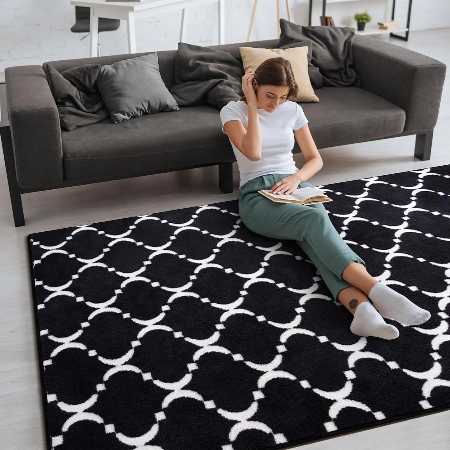 Shag Area Rug Memory Foam Rug 6x9 Feet,