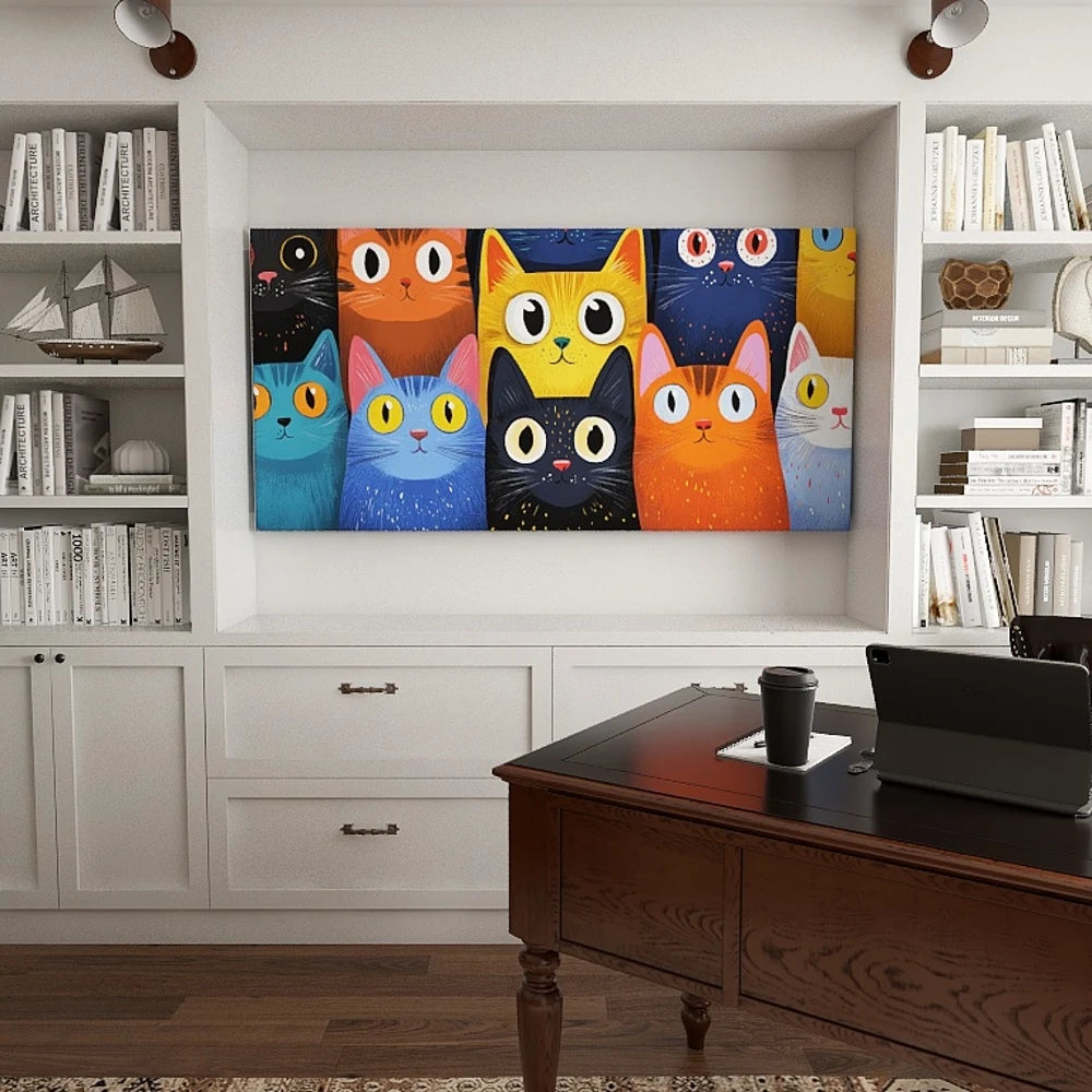 1.5-Inch Thick Pine Solid Wood Frame, Canvas Wall Art,