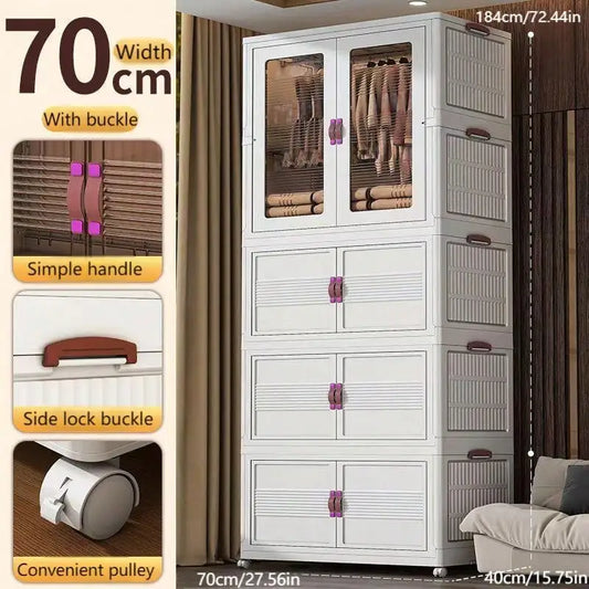 1pc Folding Wardrobe + 3pcs  Hanging Locker Bedroom