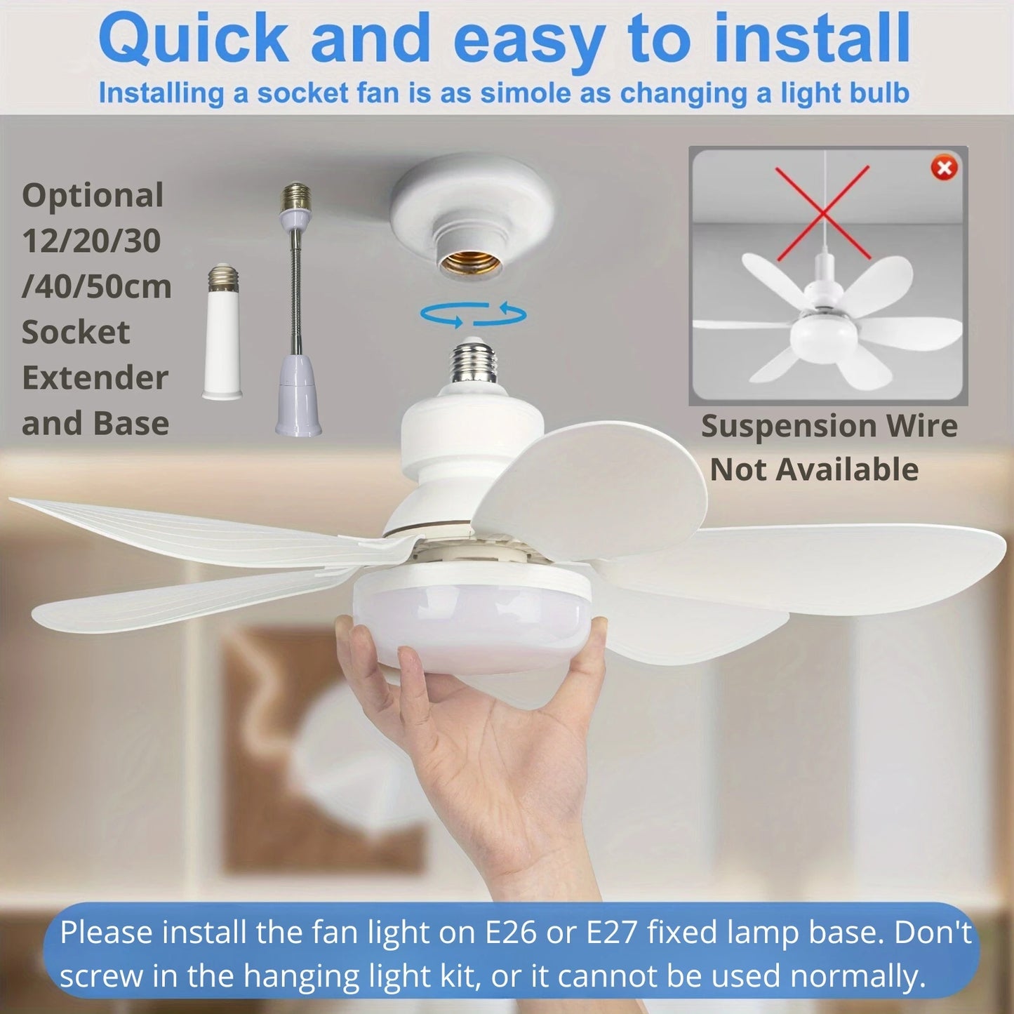 Ceiling Fan Light with Remote,