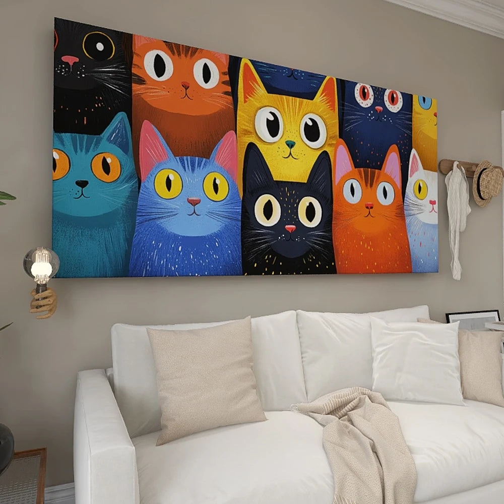 1.5-Inch Thick Pine Solid Wood Frame, Canvas Wall Art,