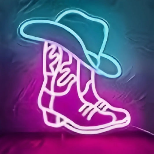 Cowboy Boots and Hats Neon Sign LED