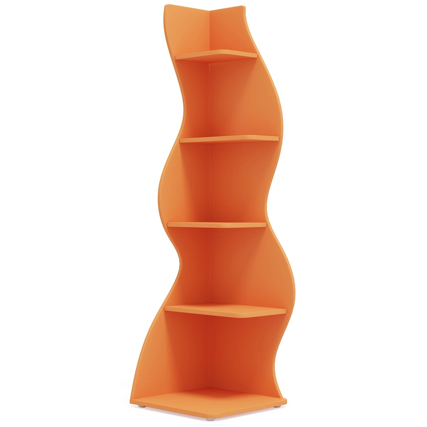 Modern 5-Tier Wall Corner Bookshelf,