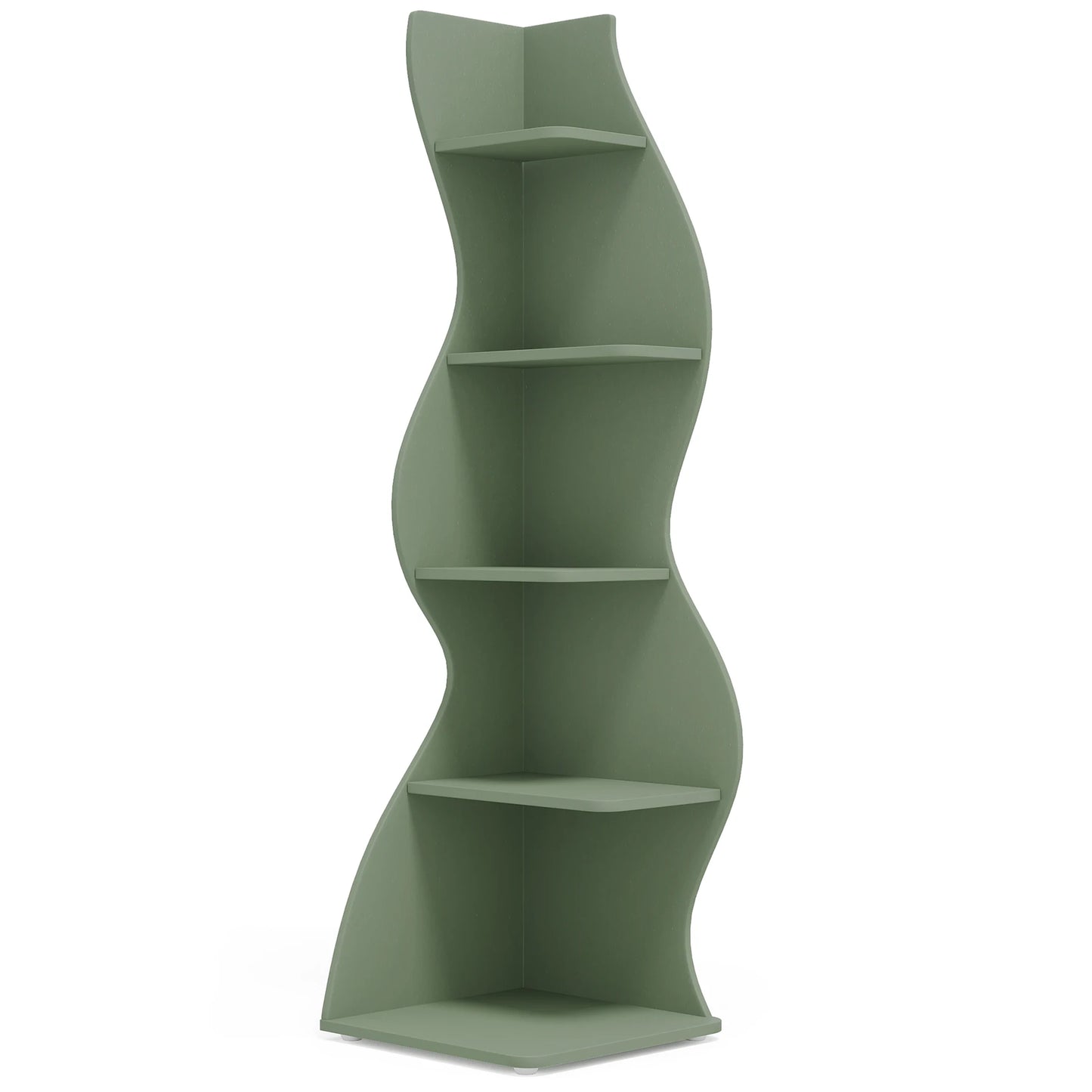 Modern 5-Tier Wall Corner Bookshelf,