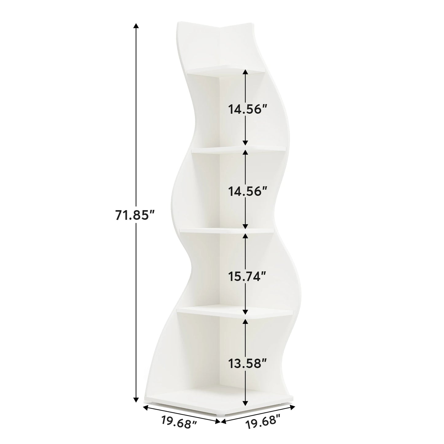 Modern 5-Tier Wall Corner Bookshelf,