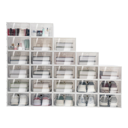 24 pcs Thick Transparent Shoe Box