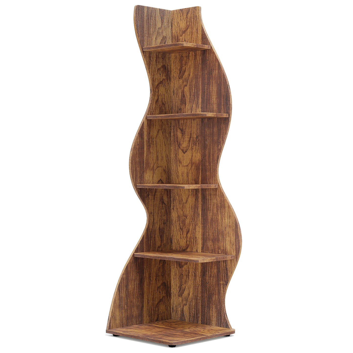 Modern 5-Tier Wall Corner Bookshelf,