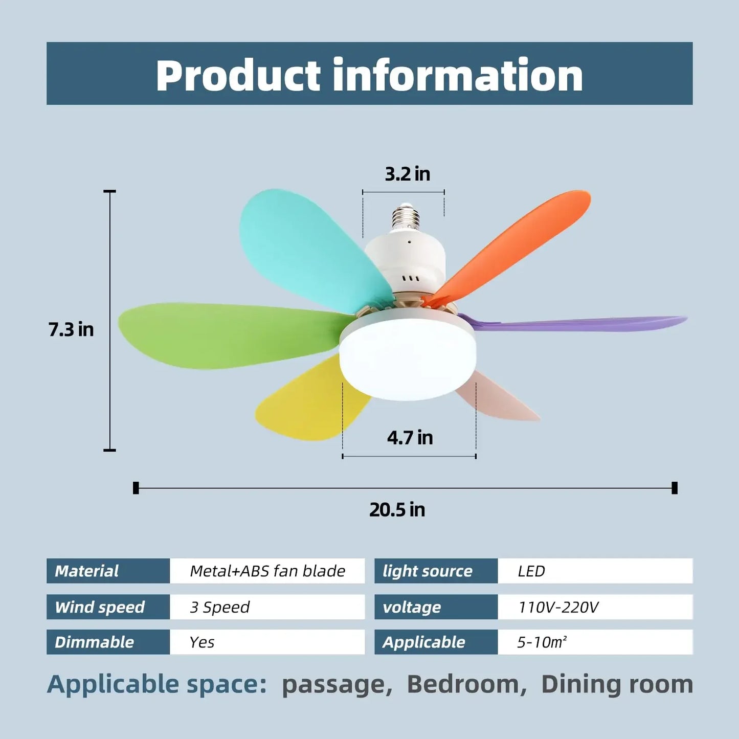 Ceiling Fan Light with Remote,