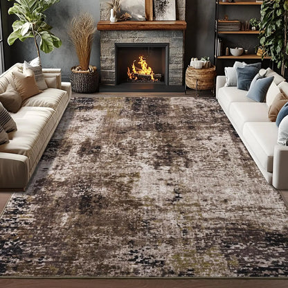 Area Rugs Soft Large Modern Abstract Machine Washable Non Slip Carpet , Low Pile Rugs