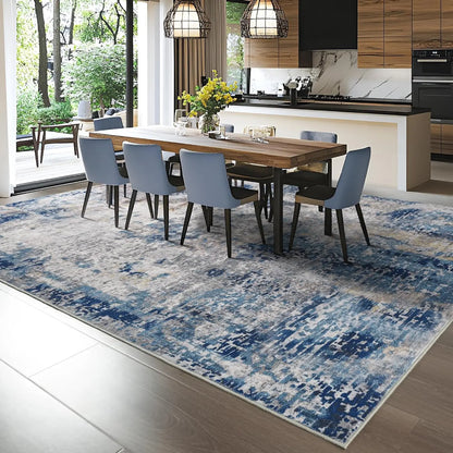 Area Rugs Soft Large Modern Abstract Machine Washable Non Slip Carpet , Low Pile Rugs