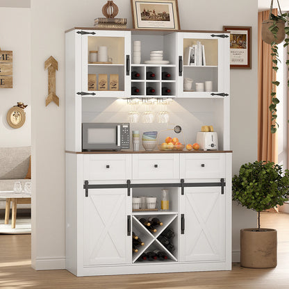 Farmhouse Bar Cabinet with Sliding Barn Door