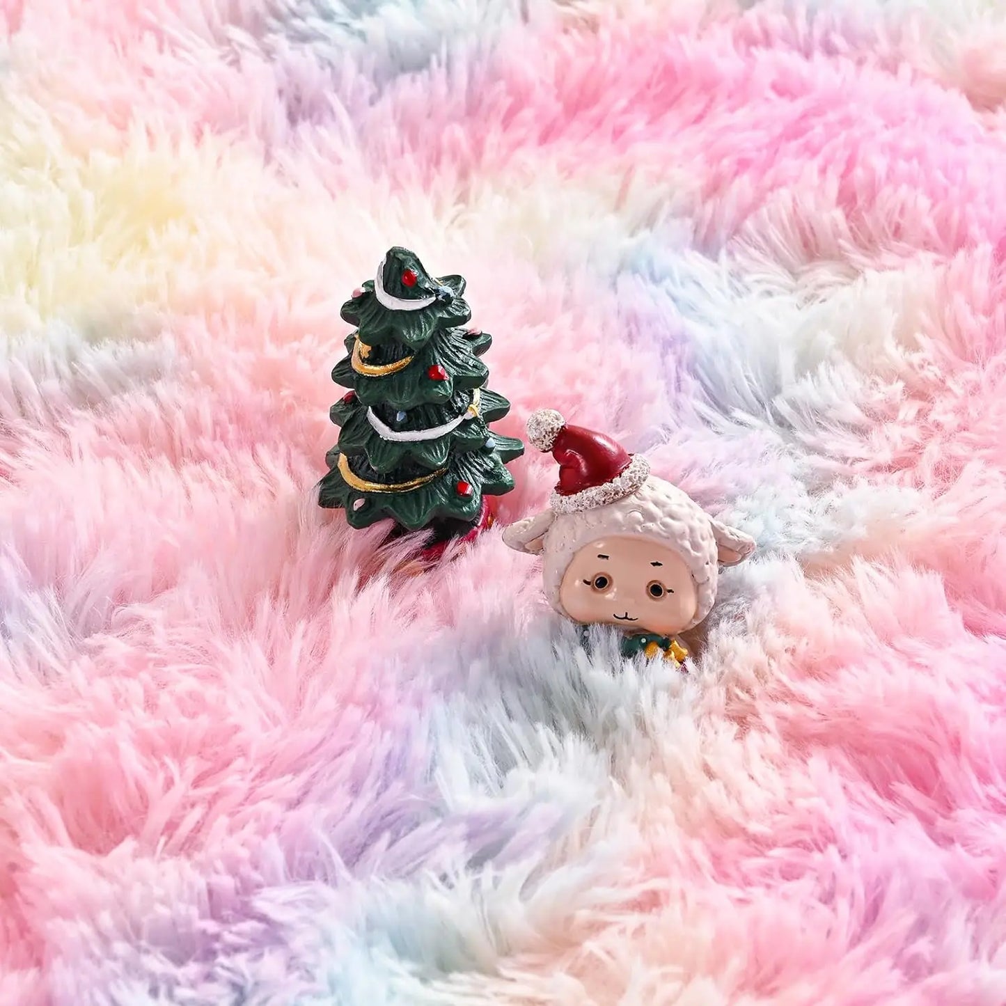 Soft Fluffy Rainbow Rugs for Girls Bedroom
