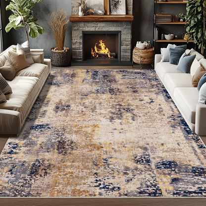 Area Rugs Soft Large Modern Abstract Machine Washable Non Slip Carpet , Low Pile Rugs