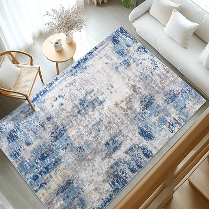 Area Rugs Soft Large Modern Abstract Machine Washable Non Slip Carpet , Low Pile Rugs