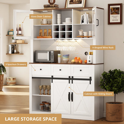 Farmhouse Bar Cabinet with Sliding Barn Door