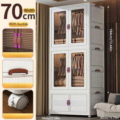1pc Folding Wardrobe + 3pcs  Hanging Locker Bedroom