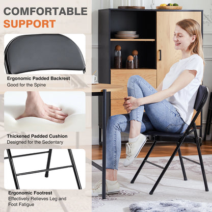 Leather Padded Folding Chair 4 Pack