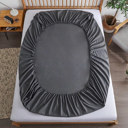 Cotton Fitted Sheet with Elastic Bands Non Slip Adjustable Mattress Cover