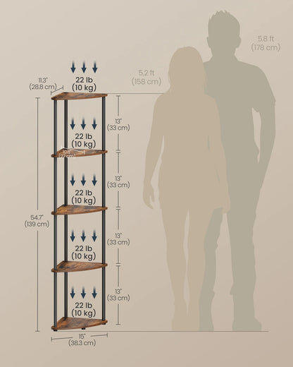 Corner Shelf Stand, 5-Tier