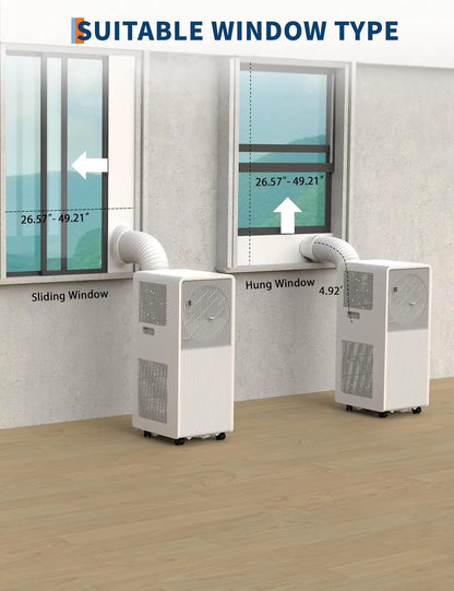 12,000 BTU Drainage-free Portable Air Conditioner for Indoor Rooms, 3-In-1 AC Unit for Bedroom 190-250 Sq.Ft, Dehumidifier, Fan,