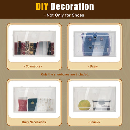 24 pcs Thick Transparent Shoe Box