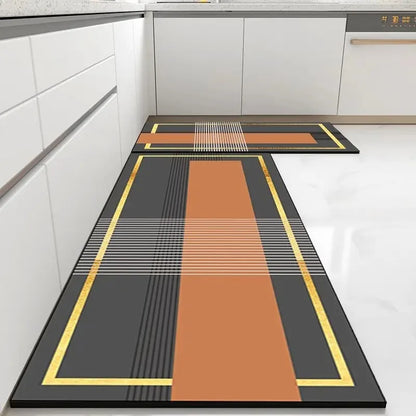 Kitchen Carpet Non-slip Oil-proof Rug Waterproof Leather Floor Mat