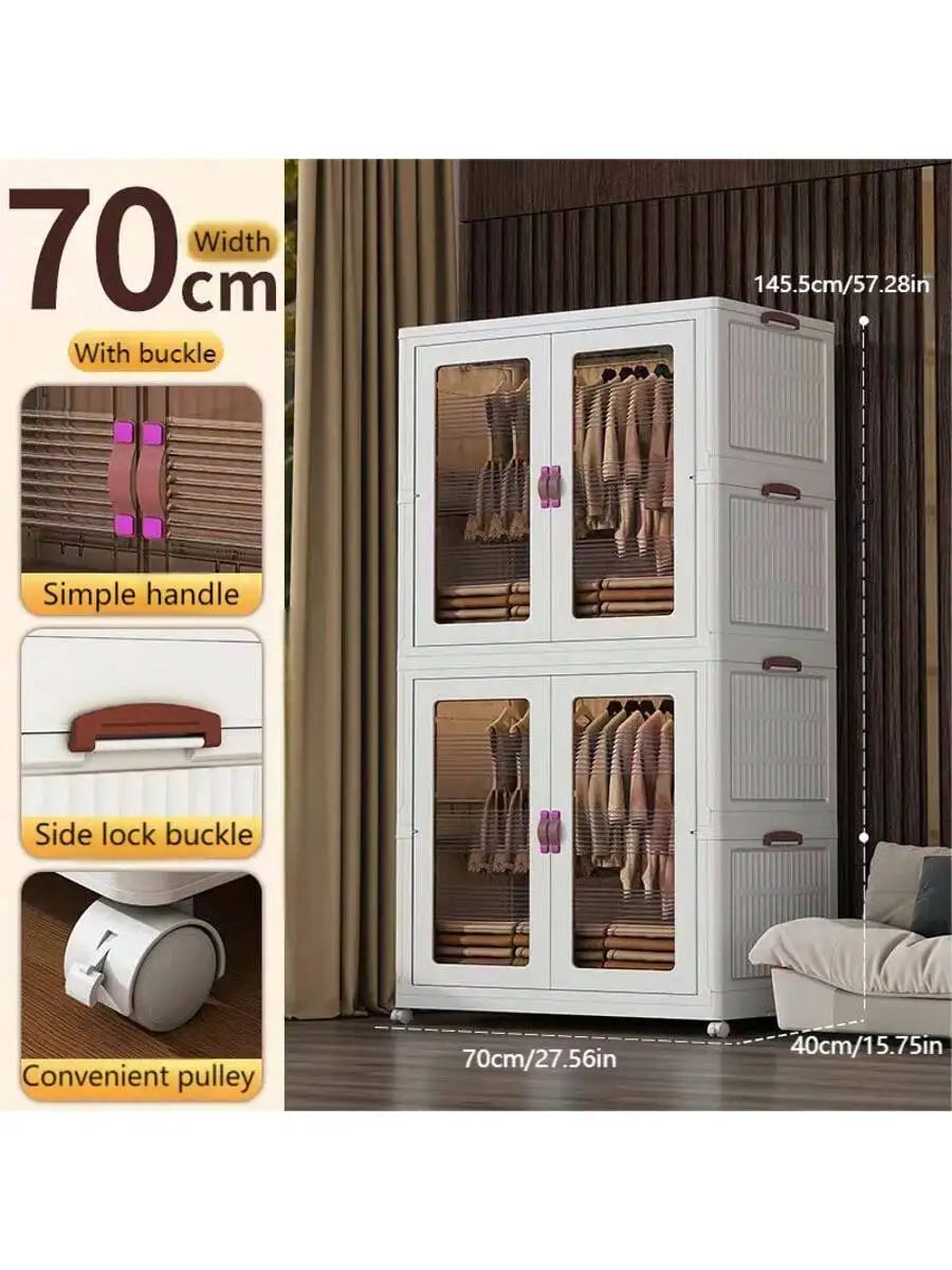 1pc Folding Wardrobe + 3pcs  Hanging Locker Bedroom