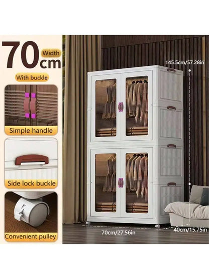 1pc Folding Wardrobe + 3pcs  Hanging Locker Bedroom