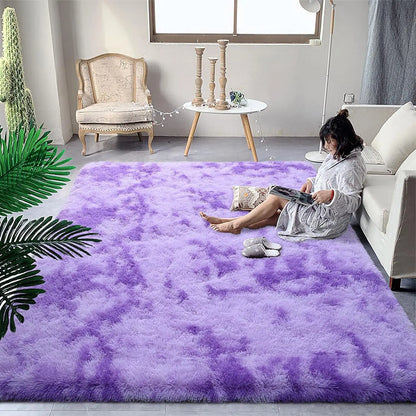 Soft Fluffy Rainbow Rugs for Girls Bedroom
