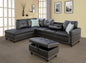 Sectional Couch,  with Chaise Lounge, Ottoman & 2 Pillows | L Shape Couch