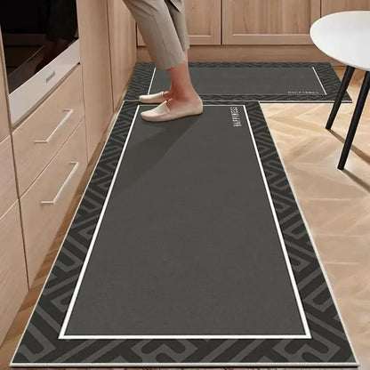 Kitchen Carpet Non-slip Oil-proof Rug Waterproof Leather Floor Mat