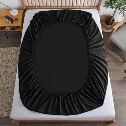 Cotton Fitted Sheet with Elastic Bands Non Slip Adjustable Mattress Cover