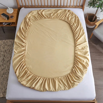 Cotton Fitted Sheet with Elastic Bands Non Slip Adjustable Mattress Cover