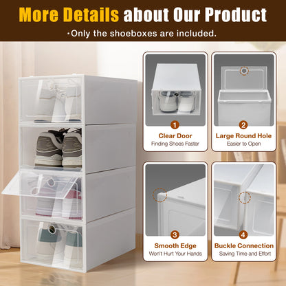 24 pcs Thick Transparent Shoe Box