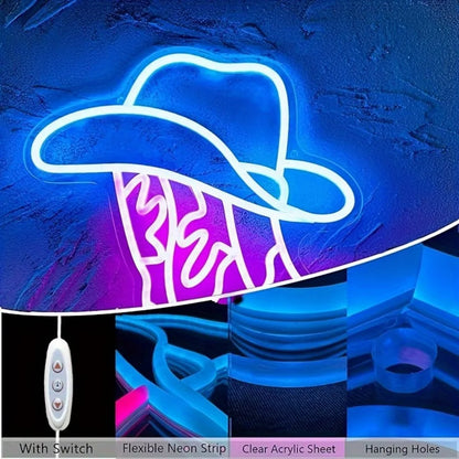 Cowboy Boots and Hats Neon Sign LED
