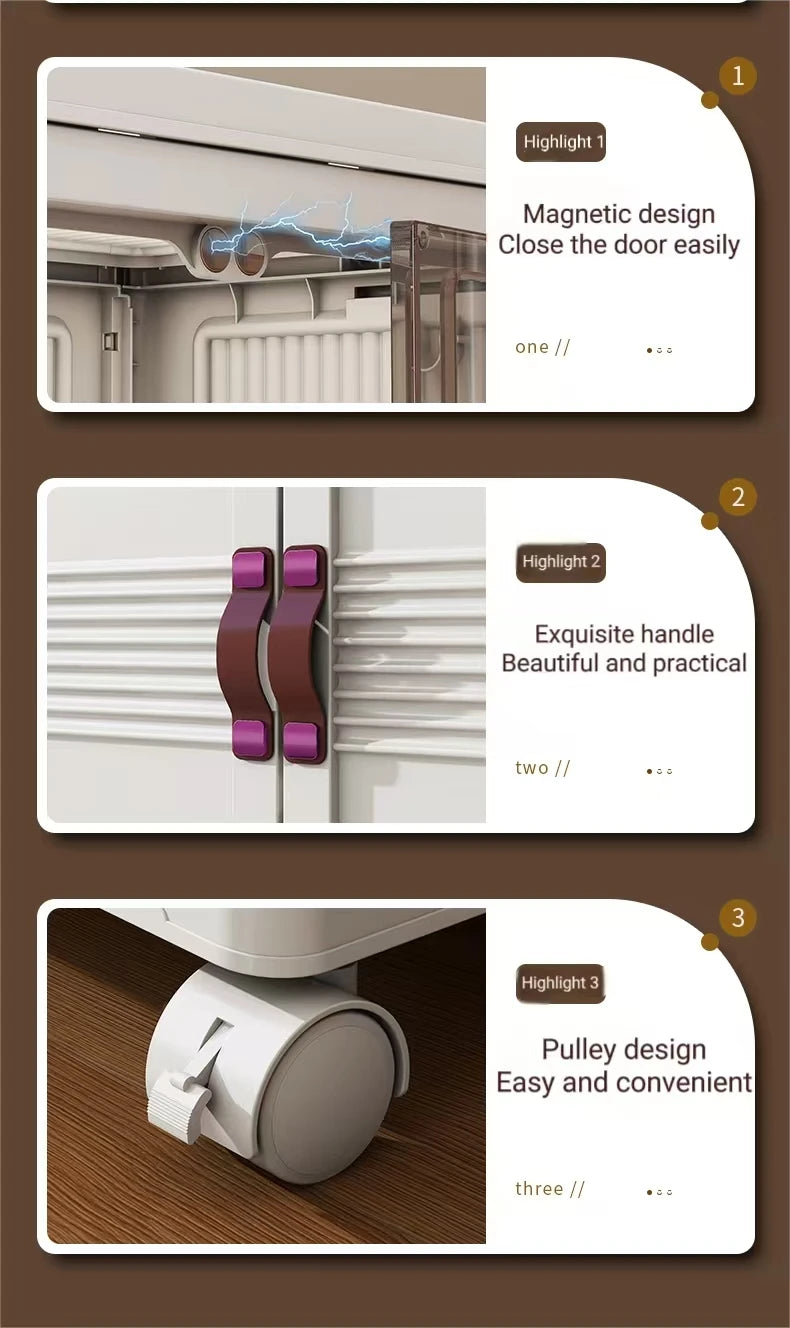 1pc Folding Wardrobe + 3pcs  Hanging Locker Bedroom