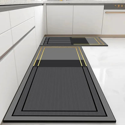 Kitchen Carpet Non-slip Oil-proof Rug Waterproof Leather Floor Mat
