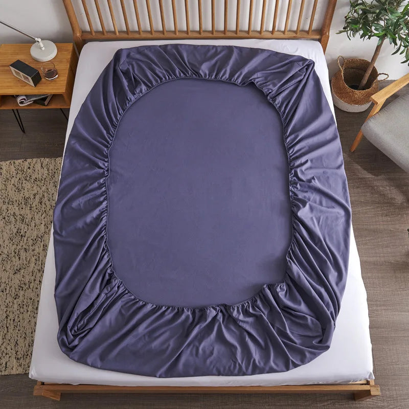 Cotton Fitted Sheet with Elastic Bands Non Slip Adjustable Mattress Cover