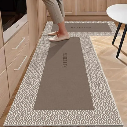 Kitchen Carpet Non-slip Oil-proof Rug Waterproof Leather Floor Mat