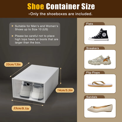 24 pcs Thick Transparent Shoe Box