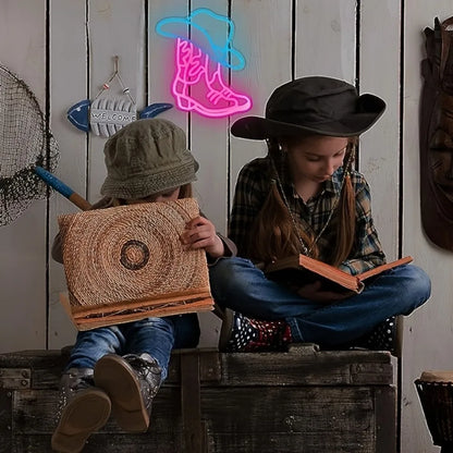 Cowboy Boots and Hats Neon Sign LED