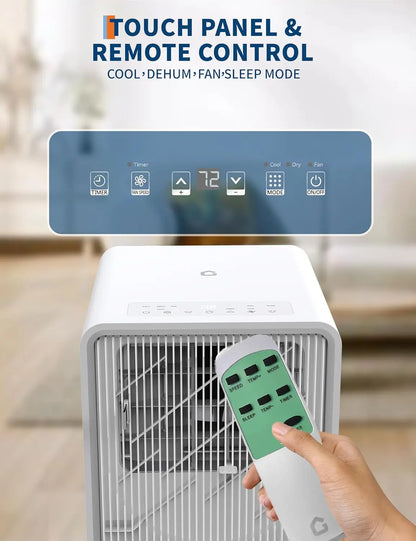 12,000 BTU Drainage-free Portable Air Conditioner for Indoor Rooms, 3-In-1 AC Unit for Bedroom 190-250 Sq.Ft, Dehumidifier, Fan,