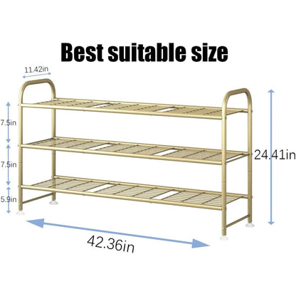 Shoe Rack Long 3 Tier Shoe Storage Organizer