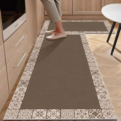 Kitchen Carpet Non-slip Oil-proof Rug Waterproof Leather Floor Mat