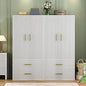 Large Armoire Wardrobe Closet Collection with 2 Drawers & Hanging Rods,