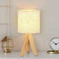 Mini Table Lamp Wooden Tripod Desk Lamp for Bedroom Dorm