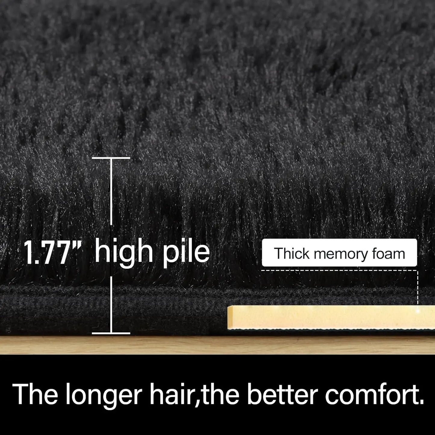 Fluffy Fuzzy Non Slip Area Rug