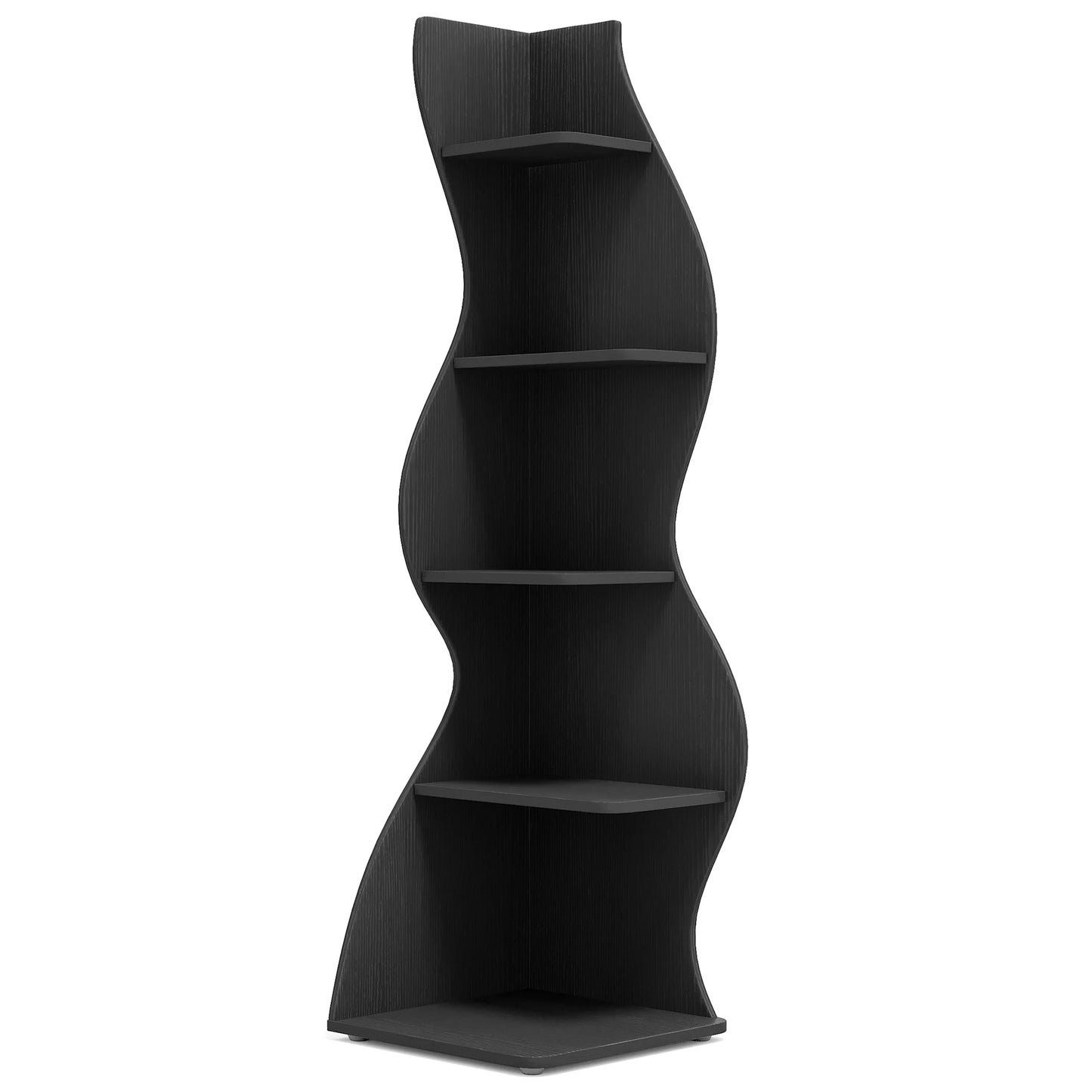 Modern 5-Tier Wall Corner Bookshelf,